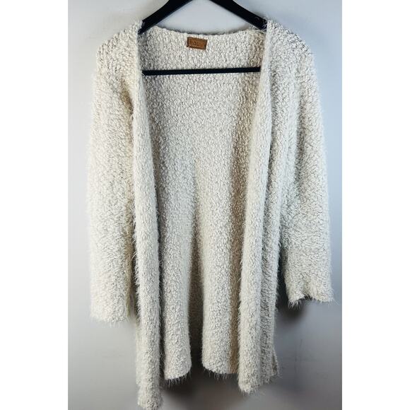 POL Sweater Ivory Beige Super Soft Nubby Knit Open Front Long Cardigan Size S - Picture 1 of 7